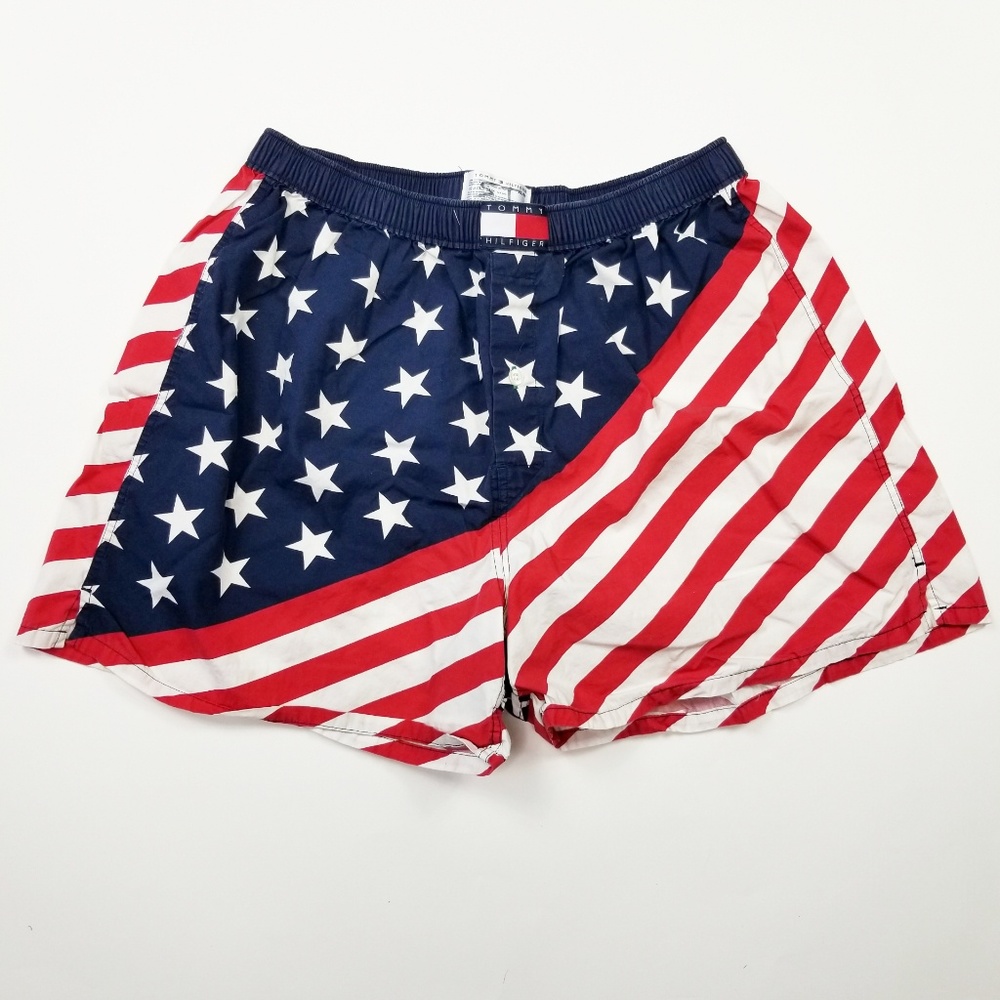 VTG Tommy Hilfiger Mens XL Boxers Shorts USA Flag